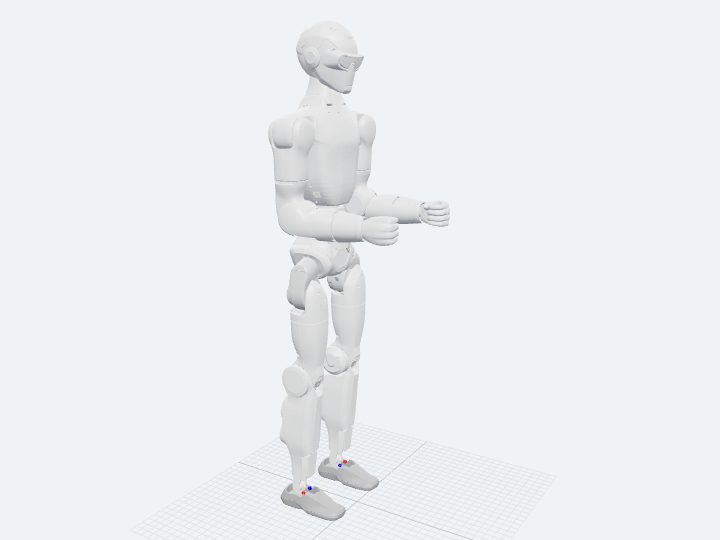 Unitree R1 AIR assembled from its official URDF: the lightweight R1 biped in its AIR configuration.