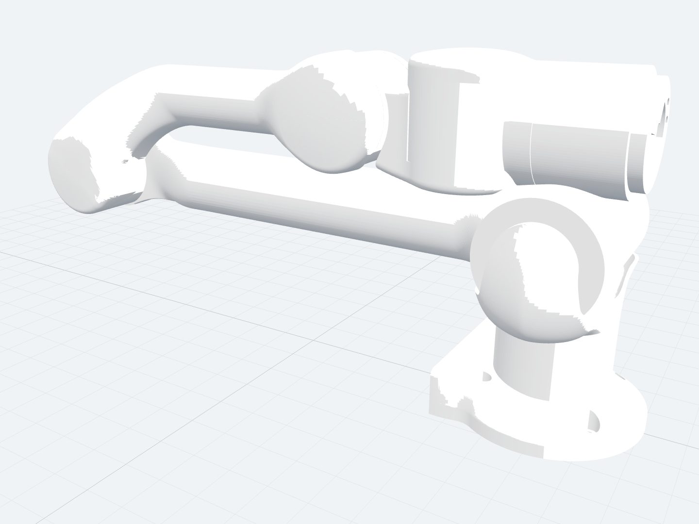 Unitree Z1 assembled from its official URDF: a six-joint articulated arm on a fixed base, ending in a two-finger gripper.